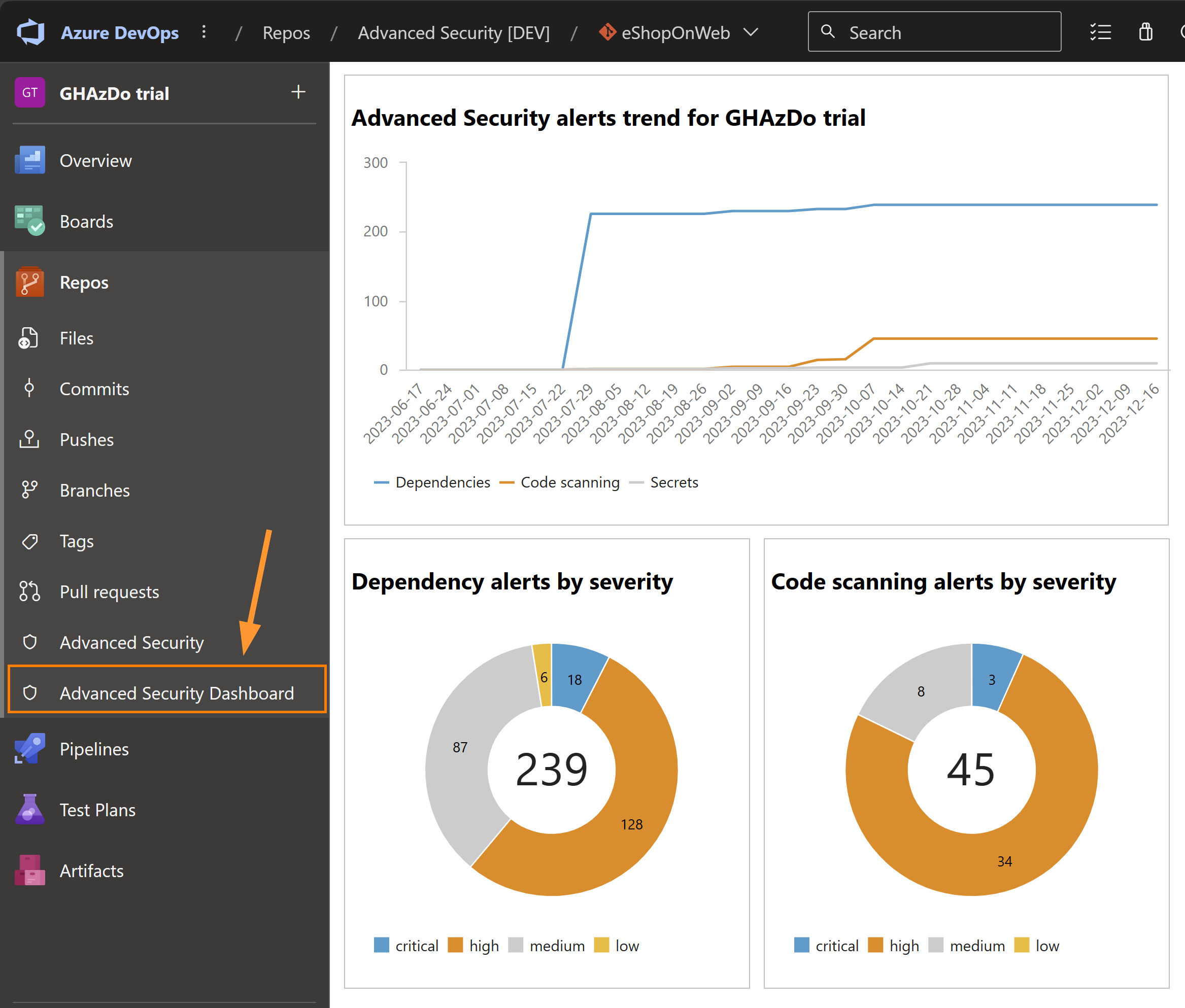 Screenshot of the hub in action